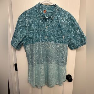chubbies Blue Gradient Short-Sleeve Button-Down Shirt with White Dot Print